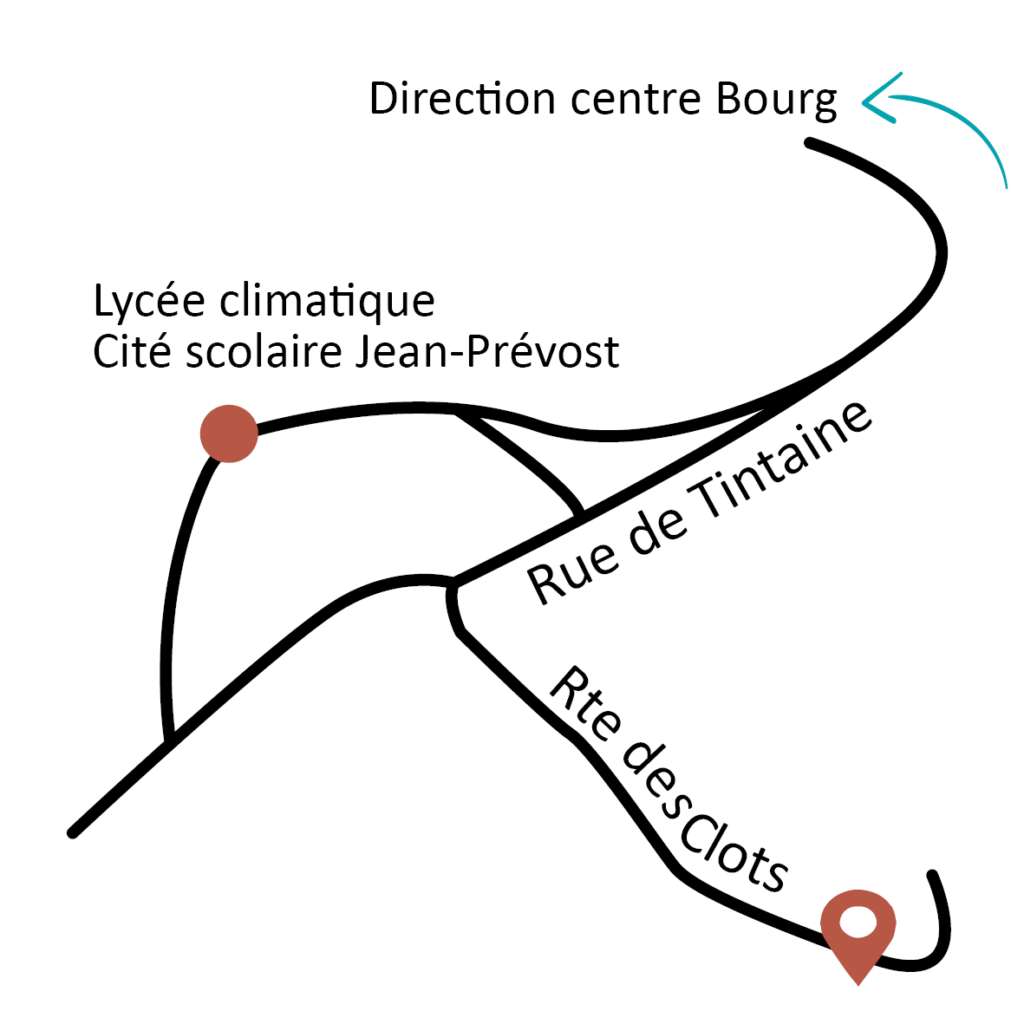 Plan d'accès à l'atelier Morgane Louis-Gobin depuis le Bourg de Villard-de-Lans